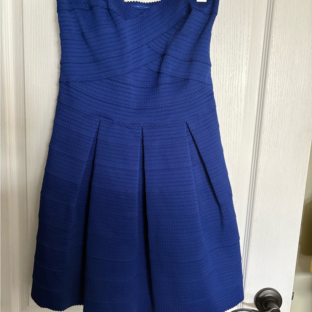 Express Strapless Blue Dress